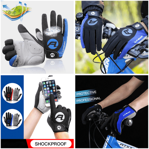 Bicycle Cycling Gloves Full Finger Anti Slip Gel Pad Motorcycle MTB Bike Gloves - Picture 11 of 15