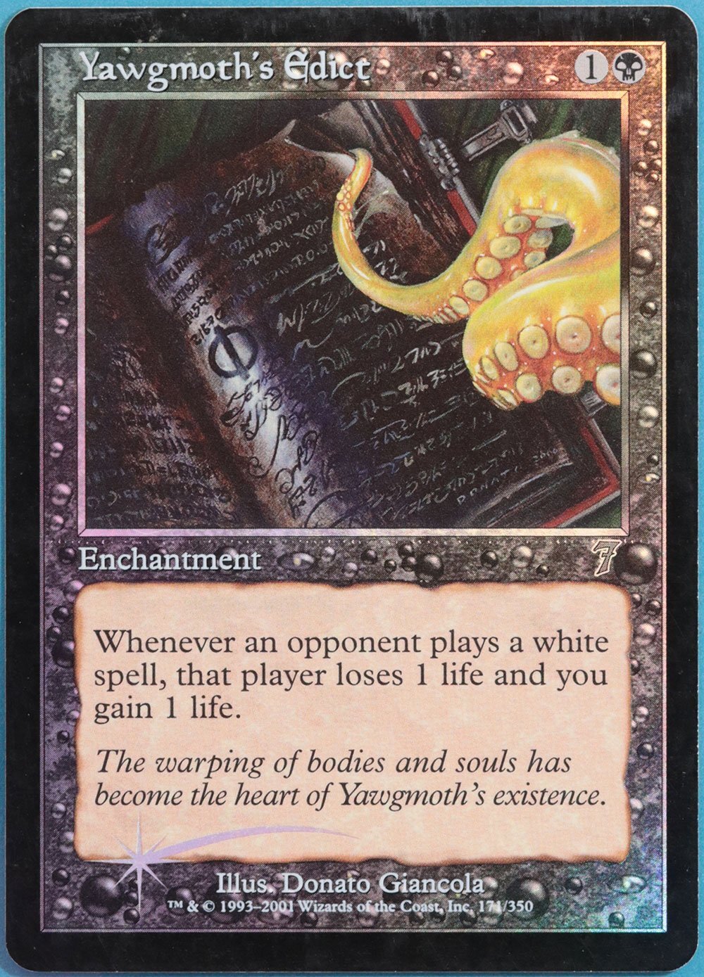 Yawgmoth's Edict FOIL 7th Edition PLD Black CARD (332885