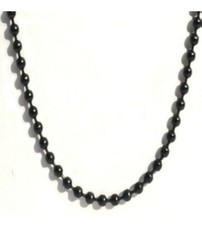 Black Stainless Steel 18 Inch 2mm Ball Link Neck Chain Necklace