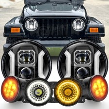 07-18 For Jeep Wrangler Jk Jku Combo 7 Inch Led Headlights Turn Fog Lights Kit 07-18 For Jeep Wrangler Jk Jku Combo 7 Inch Led Headlights Turn Fog Lights Kit
