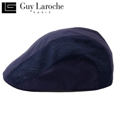 Guy Laroche Mash Flat Cap Size Adjustment Navy Hook and Loop Fastener Hat