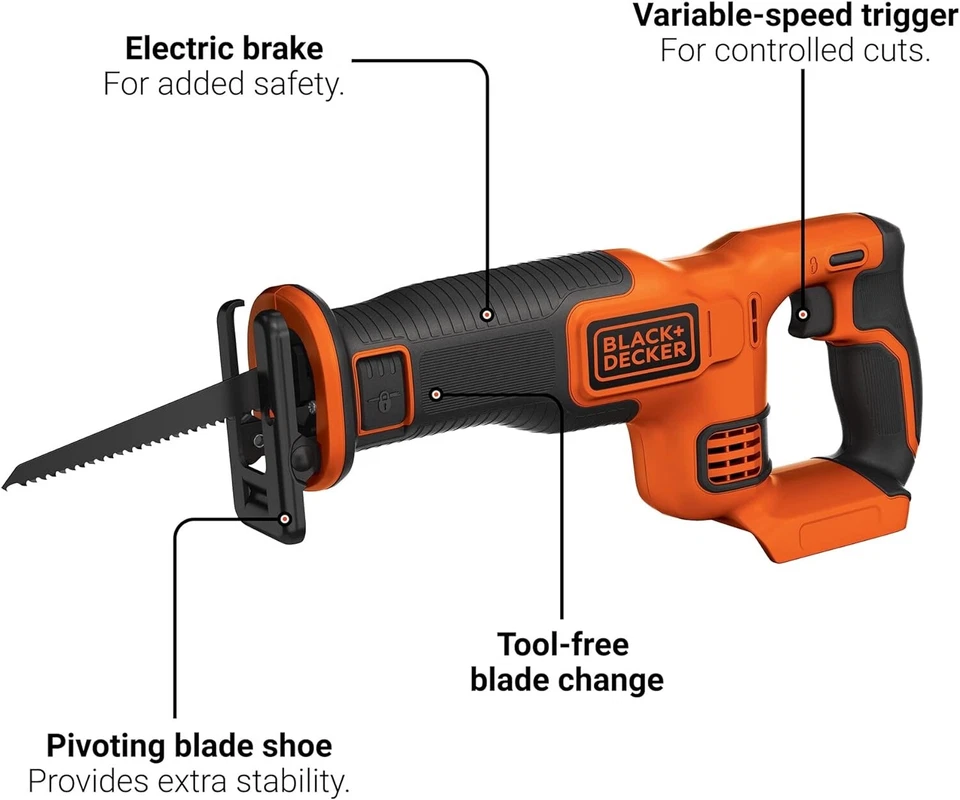 Black & Decker 20V Li-Ion Recip Saw BDCR20B New - Tool Only - Image 2 of 4