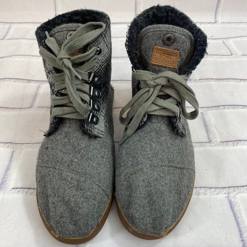 Toms Wool Fold Down Bootie Boots Womens Size 6.5 Grey Soft Winter Style Shoes - Bild 4 von 12