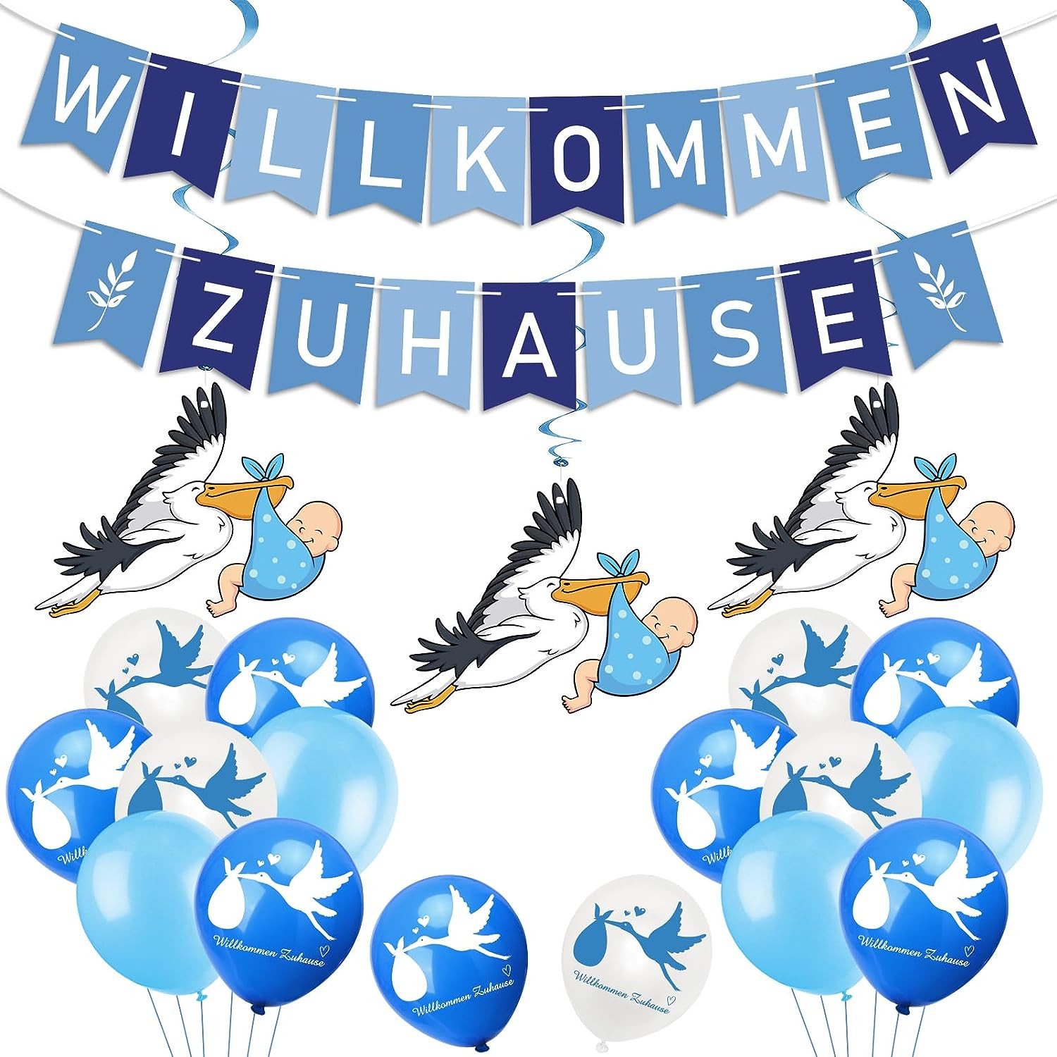 Willkommen Zuhause Welcome Home Baby, Storch Geburt Für Draussen Herzlich Willko