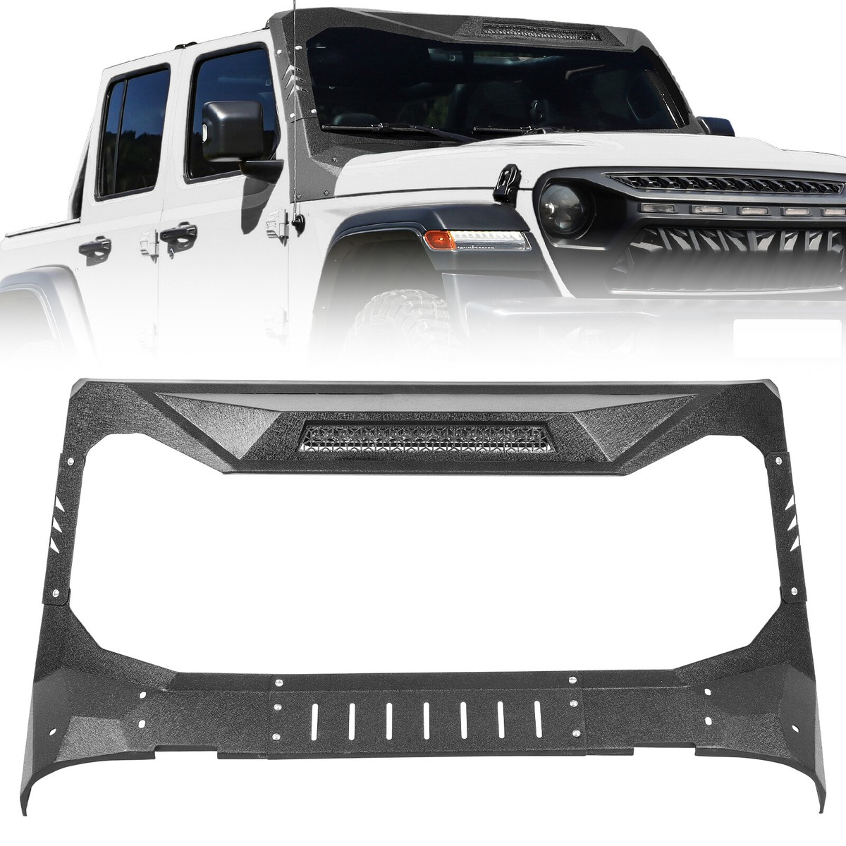 Madmax Windshield Frame Cover Visor Cowl Armor Set For Jeep