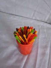 54 Stück Party Cocktail Spieß Picker Fackelmann mit Becher - Vintage -