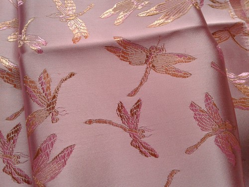 Vintage Satin/Faux Silk/Chinese Damask/Brocade Cloth Dragonfly. 3m. Sew/Crafts - Picture 4 of 21