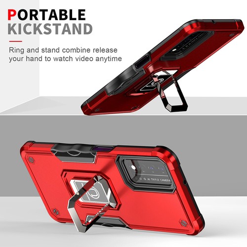 For T-Mobile Revvl V Plus Metal Ring Kickstand Case Dual Layer Shockproof Cover - Picture 4 of 44