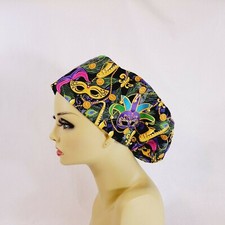 Mardi Gras Women Scrub Hat Surgical Cap Scrub Hat Nurses Hat Medical USA Made