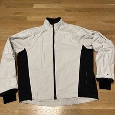 Zero Restriction Golf Jacket Men's Large Beige Full Zip Outdoor Waterproof Flaw 