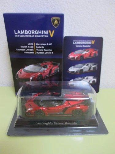 Kyosho 1/64 Lamborghini Minicar Collection V 5 Veneno Roadster Red