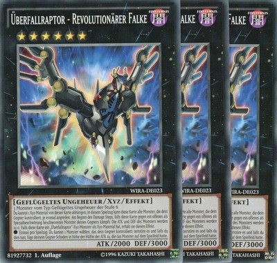 yugioh 3x Raid Raptor - Revolutionary Falcon WIRA-EN023 COMMON German