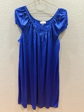 Vintage Lorraine Nightgown Knee Length Peacock Blue Size Medium