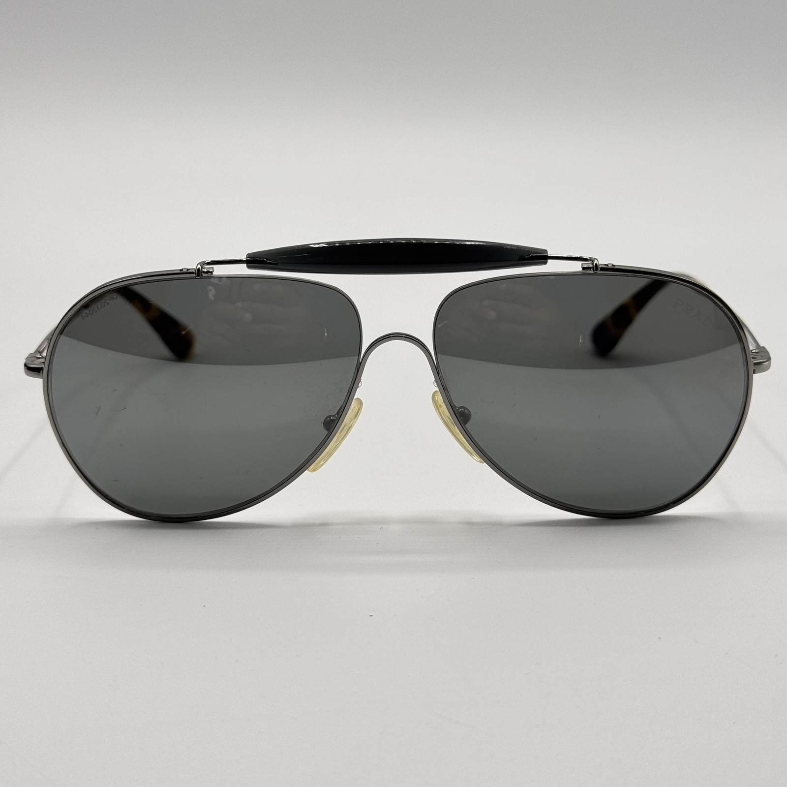Prada SPR 56S 5AV 7W1 Sunglass Gunmetal Aviator Frame Gray Lens 59-13-140 thumbnail 3