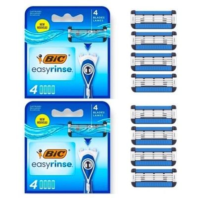 BIC Easy Rinse Razor Cartridges 2x 4 Pack 4 Blade Titanium coated