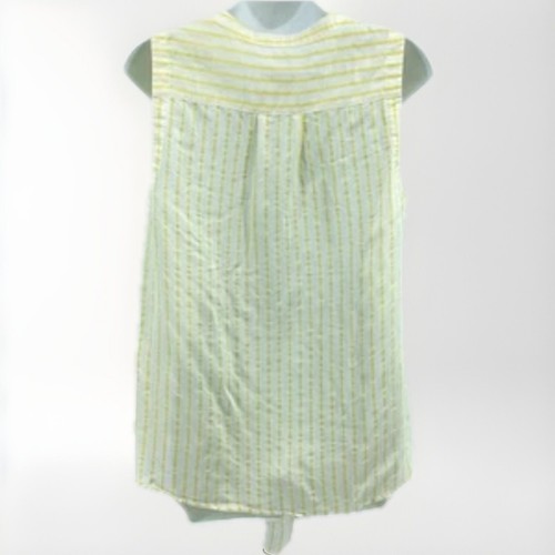 Maeve by Anthropologie Womens Size 10 US Yellow White Striped Button Tie Waist - Picture 2 of 10