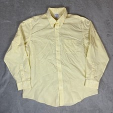 Brooks Brothers Shirts Mens XL Regent Gingham Button Down Yellow Non-Iron Cotton