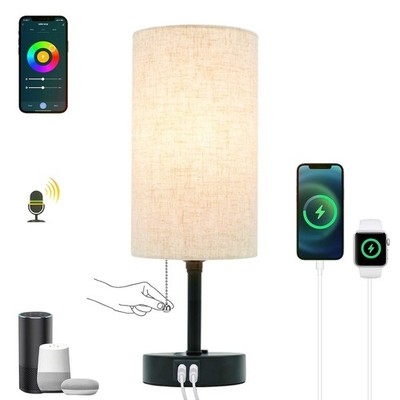 Smart Table Lamp Work with HomeKit, Siri, Alexa, Google Assistant, Smart Besi...