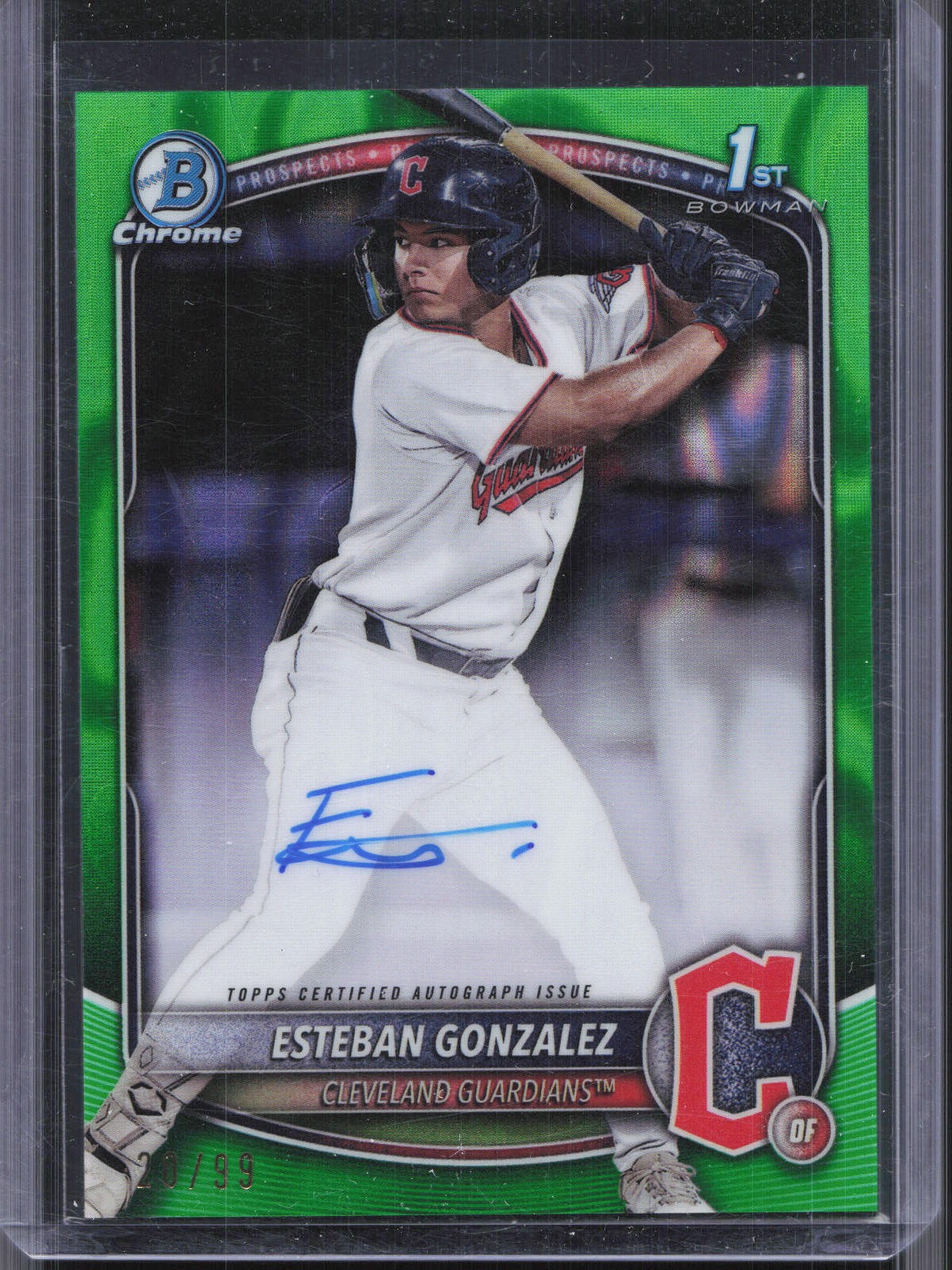 2025 Bowman #CPA-EGO Esteban Gonzalez Chrome Prospects Auto Green Lava #/99