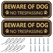 Beware of Dog Sign for Fence 2-Pack Keep Gate Closed Sign Dogs