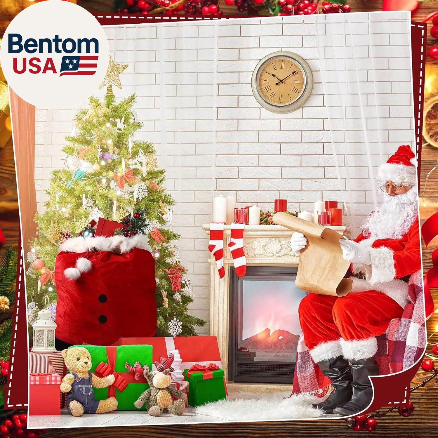 Extra Large Christmas Santa Velvet Gift Bag 56 X 36 Inch Jumbo Red Sack with Cor