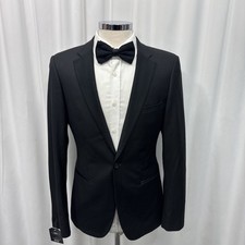 VENTUNO 21 Modern Slim Fit Black Tuxedo Dinner Jacket Chest 38R
