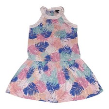 NAUTICA Tropical Palm Tree Leaves S 7 Drop Waist Sleeveless Girls Dress