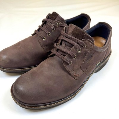 Ecco Gore Tex Shoes Mens Size 9.5 Brown Nubuck Casual Comfort Waterproof Walking