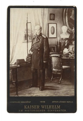 S8920/  Kabinettfoto Kaiser Wilhelm I. Atelier Arthur Jünger, Berlin  1886