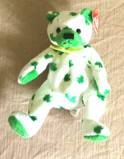 TY BEANIE BABIES "CLOVER" ST Patrick Days Bear 2001 RETIRED Birthday 3/17/01 New