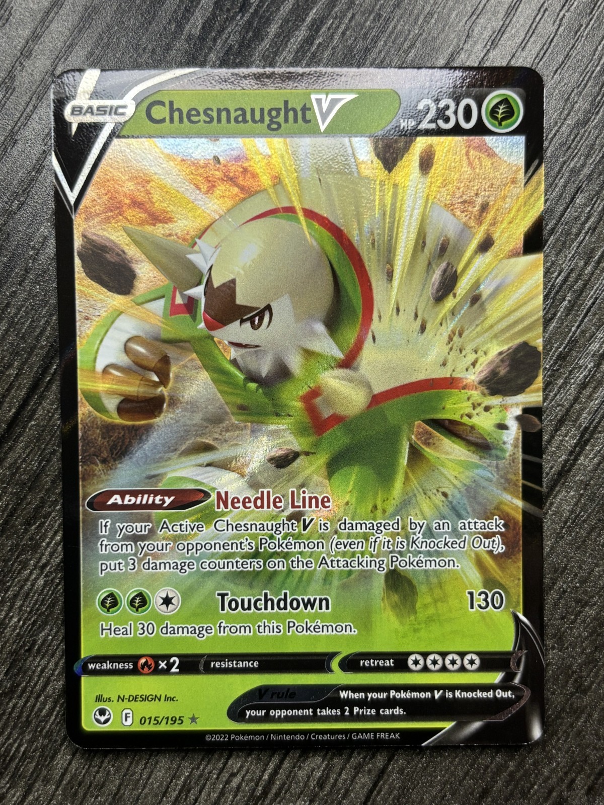 Chesnaught V 15/195 SWSH12: Silver Tempest Pokemon TCG NM