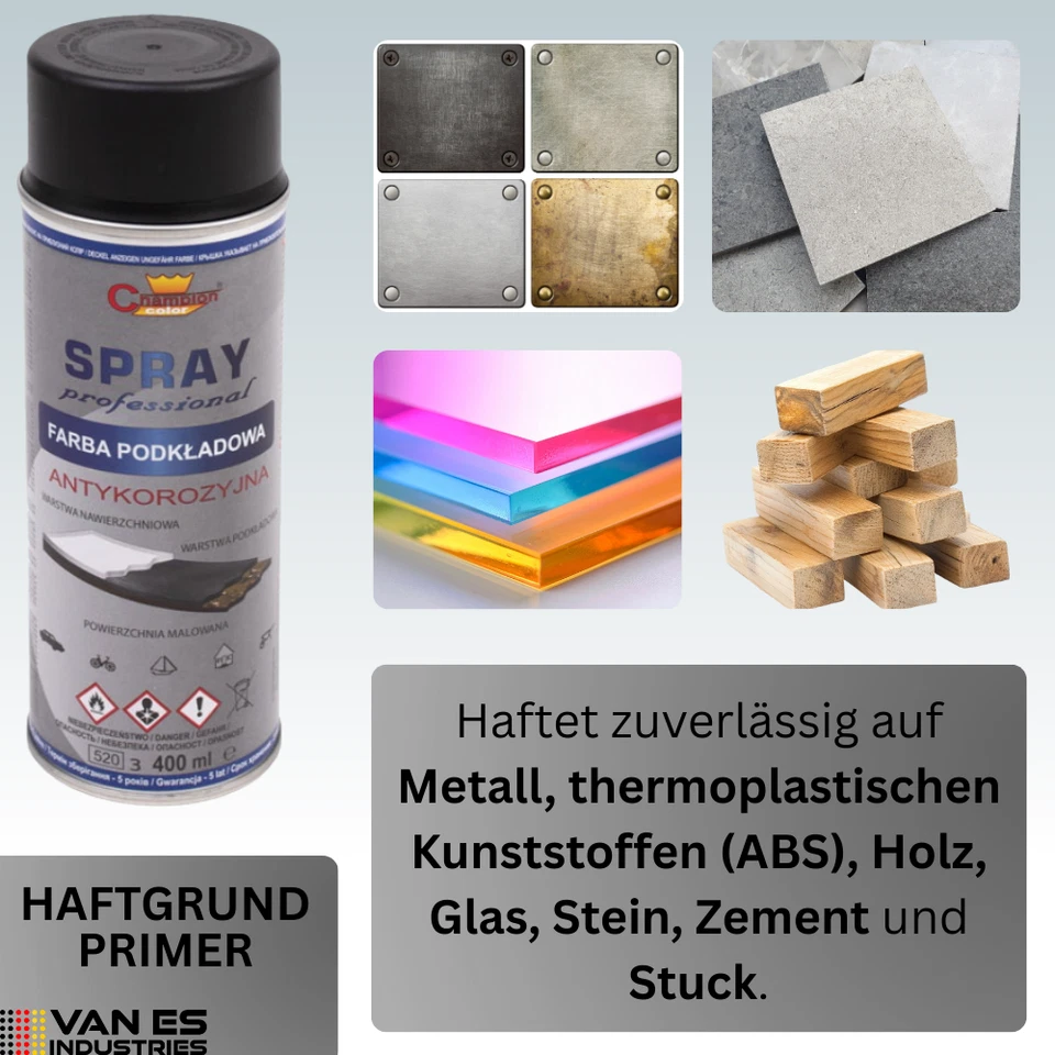 3x GRUNDIERSPRAY GRAU 400ml Lackspray Haftgrund Rost Primer Füller - Bild 3 von 4