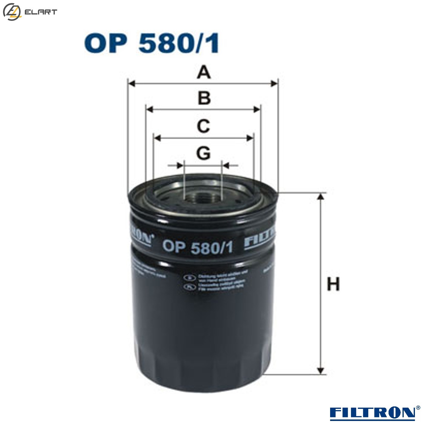 OIL FILTER OP 580/1 FOR LAND ROVER 88/109/MK/III/Soft/top/Open/Off-Road/IIA 2.3L