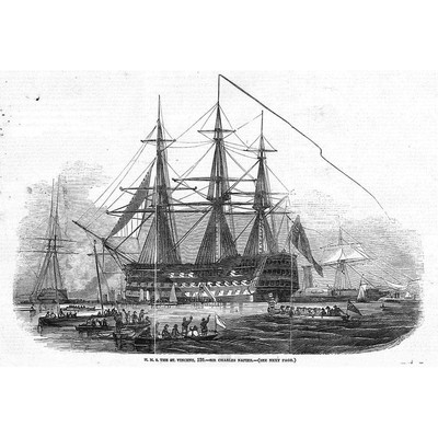 HMS The St Vincent, Sir Charles Napier - Antiker Druck 1847
