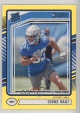 2024 Panini Donruss Rated Rookie Yellow Press Proof Sione Vaki #332 c2s