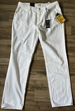 GUESS Eco Damen Jeans Weiß Straight Leg Regu...