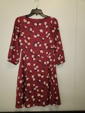 Banana Republic Asymmetrical Floral Dress In Plum Size 0