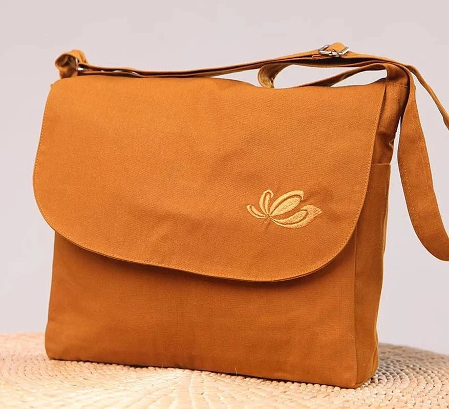 Nuevo Paquete de Lona Budismo Buda Zen Bolsas Shaolin Monjes Kung Fu Bolso Bordado Foto 3 de 4