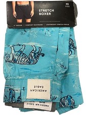 NWT AMERICAN EAGLE 4" Stretch Boxer Sz XS Blue White Tigers 40