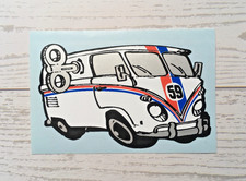 Peoplekars Vw Bus Logo W Brumos Porsche 59 Stripes Historic Motor Racing Sticker