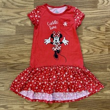 Disney Minnie Mouse Girls Size 8 Short Sleeve Nightgown Cuddle Time Summer EUC 
