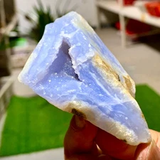 157G Natural Blue striped agate Crystal Chunks piece form Mineral Specimens