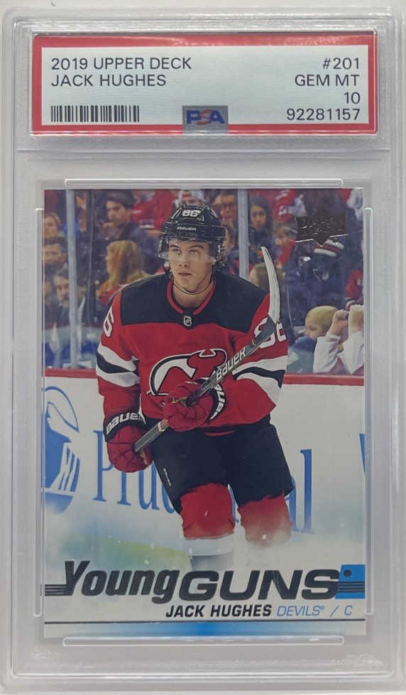 2019-20 Upper Deck Young Guns Jack Hughes PSA 10 GEM MINT #201 New Jersey Devils