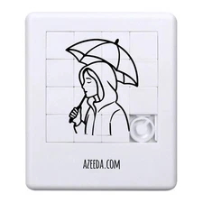 'Rainy Day Woman with Umbrella' Sliding Puzzle (PZ00039180)
