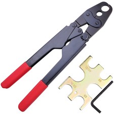 Yescom 1/2" 3/4" 2-in-1 Pex Crimping Tool Crimper with Go/no Go Gauge