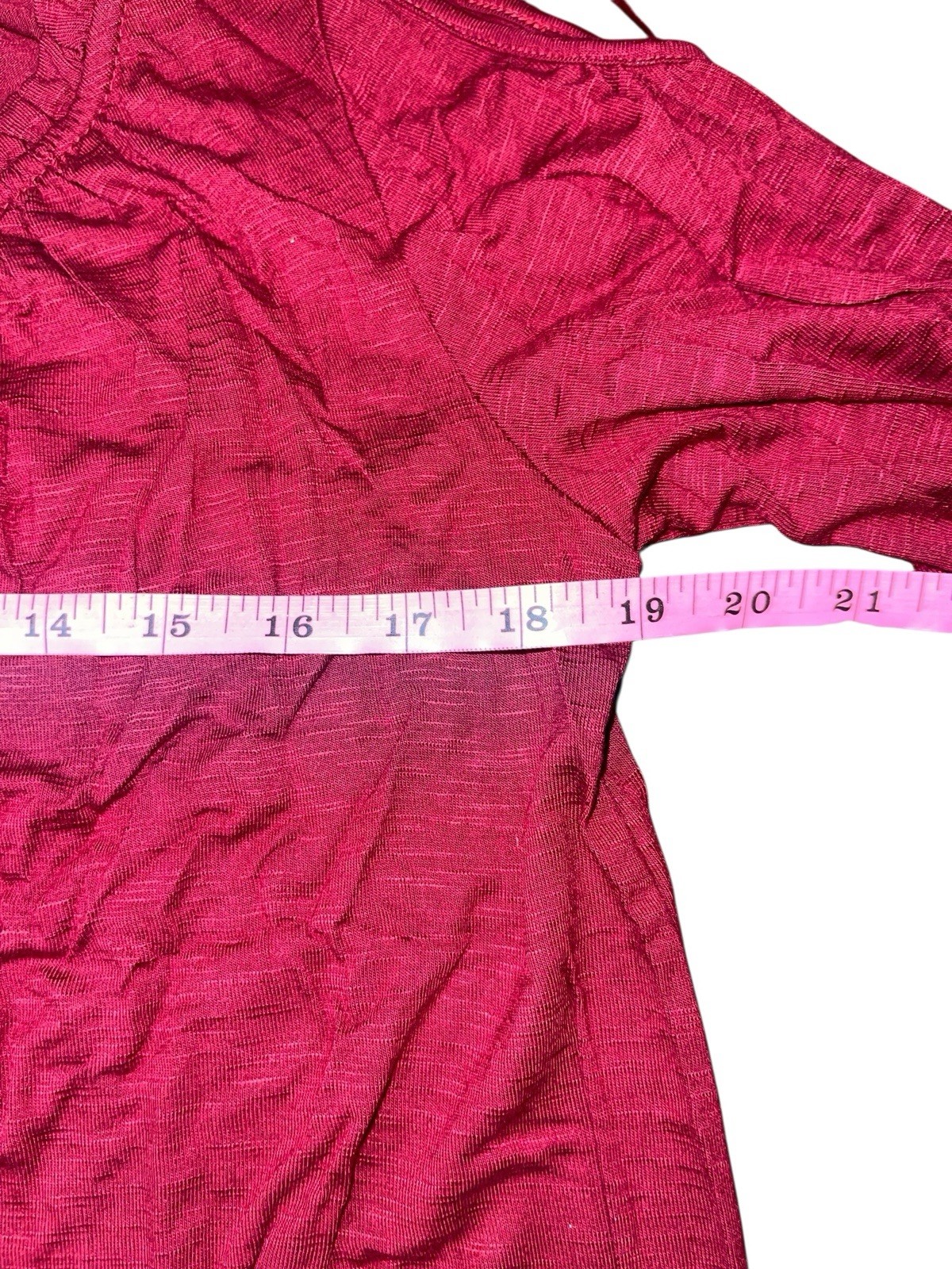 Style & Co. Cold-Shoulder Peasant Top in Deep Scarlet, Size Small, $39.99