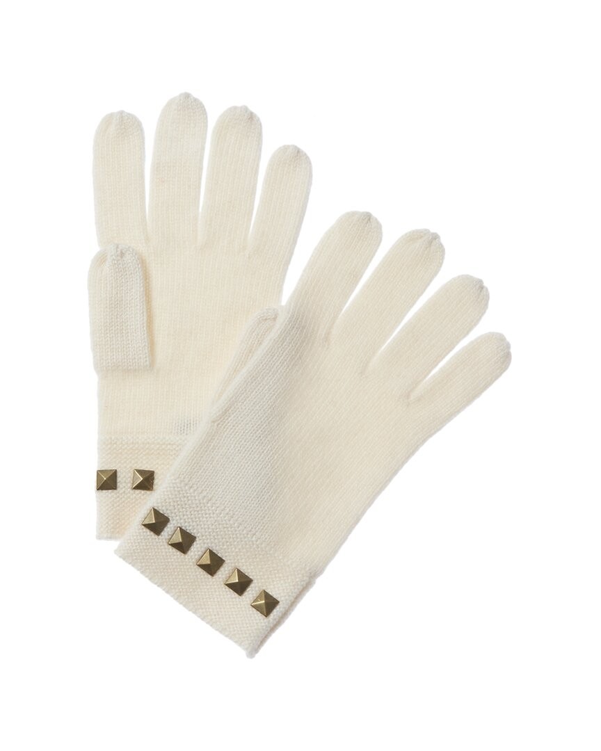 Женские кашемировые перчатки Forte Cashmere с квадратной отделкой и металлическими заклепками