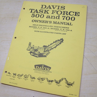 #ad #ad CASE DAVIS TASK FORCE 500 700 A TRENCHER Parts Manual Owner Operator maintenance $42.25