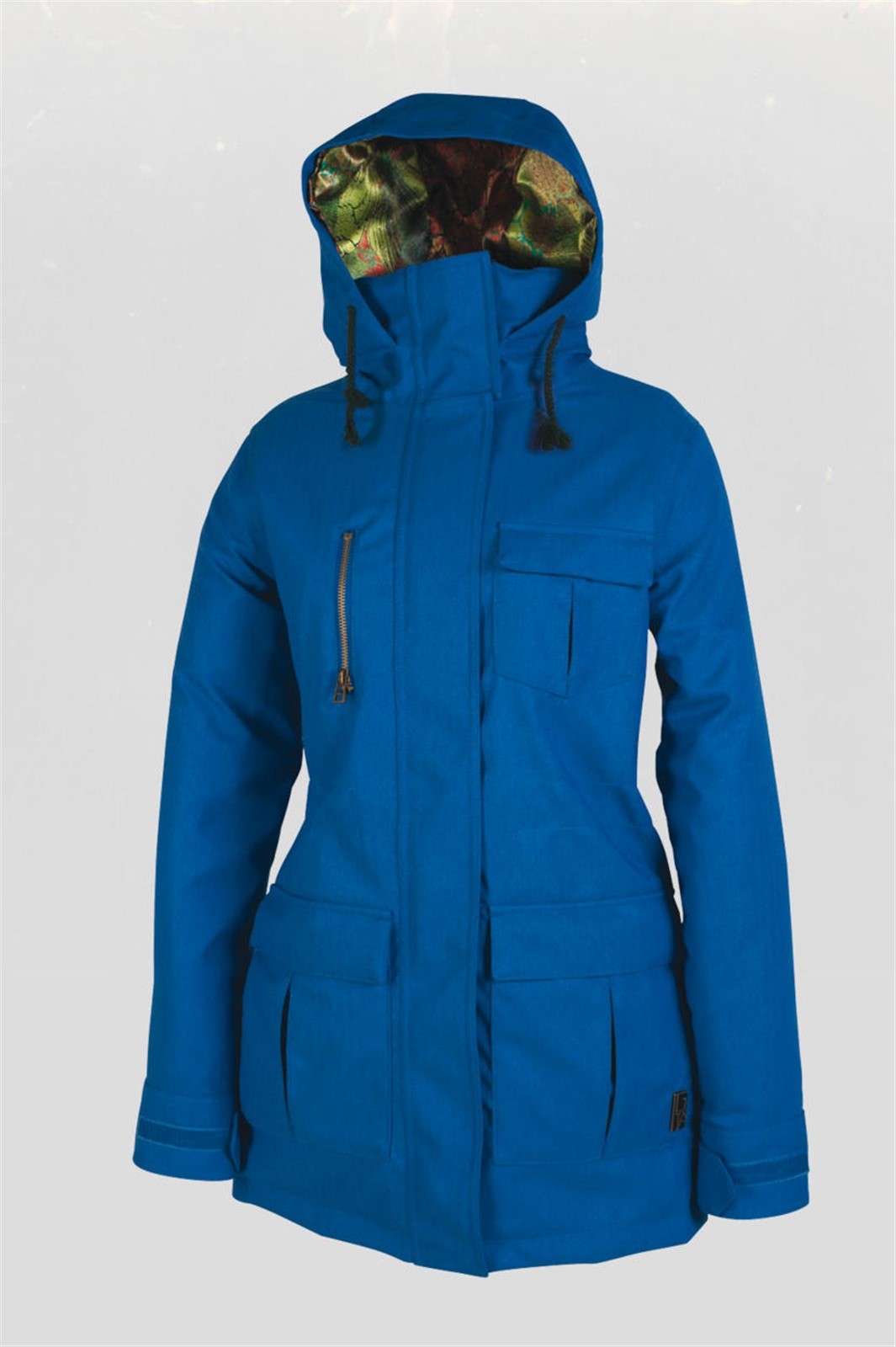 Утепленная зимняя куртка L1TA Audrey, женская маленькая, сапфирово-голубая в елочку