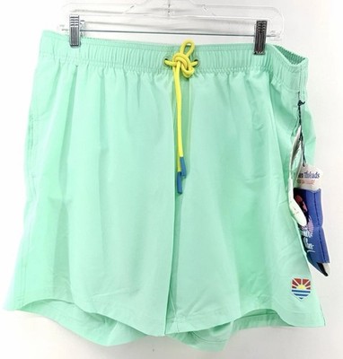 Broken Threads mens aqua Drawstring Lined swim shorts can cooler Size XL NWT